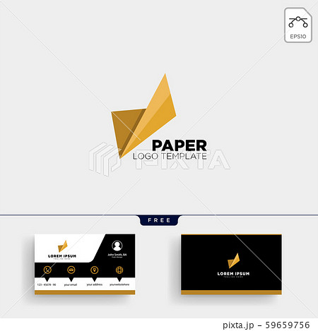 paper abstract logo template and business card 59659756