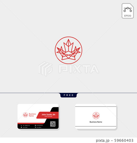 leaf outline geometric logo template for corporate 59660403