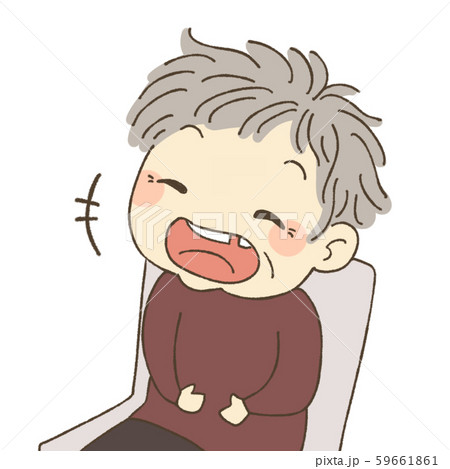 椅子に座って笑うおばあちゃん 椅子に座って笑うおばあちゃん 59661861