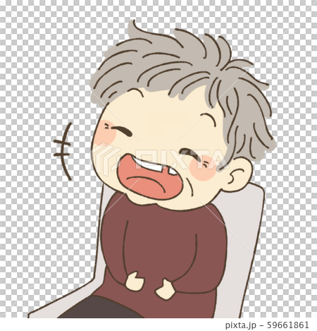 椅子に座って笑うおばあちゃん 椅子に座って笑うおばあちゃん 59661861