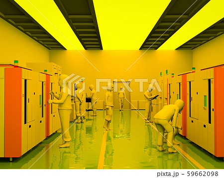 クリーンルームと作業員 59662098