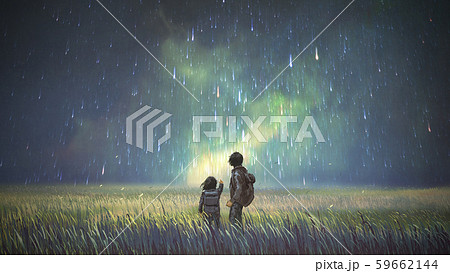 brother and sister looking at beautiful sky brother and sister looking at beautiful sky 59662144