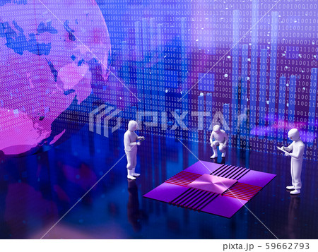 量子コンピューターと研究者たち 59662793