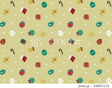 クリスマスのかわいいパターン柄 ベージュ のイラスト素材