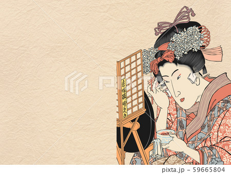 浮世絵「香蝶楼国貞」当世美人合踊師匠 59665804