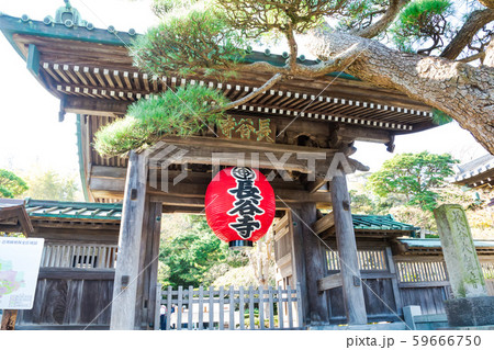 (神奈川県ー風景)鎌倉長谷寺の山門2 (神奈川県ー風景)鎌倉長谷寺の山門2 59666750