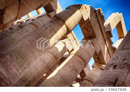 Great Hypostyle Hall and clouds at the Temples of Great Hypostyle Hall and clouds at the Temples of 59667696