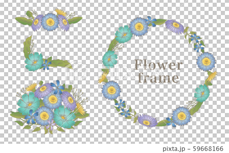 Illustration of flower frame: cold color Illustration of flower frame: cold color 59668166