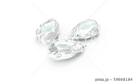 涙型 ドロップカット ダイヤモンド クリスタル バックグランド白系 Cgのイラスト素材