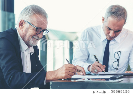 Business partner executive man sign agreement  59669136