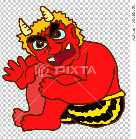 ちょっと機嫌のいい赤鬼のイラスト素材 [59669306] - PIXTA