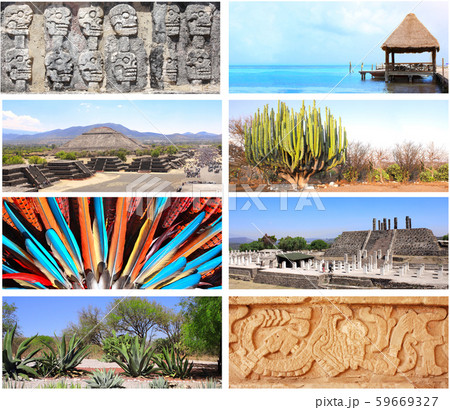 Set of banners with landmarks of Mexico 59669327