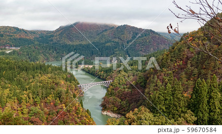 Tadami Line facade in Fukushima,Japan Tadami Line facade in Fukushima,Japan 59670584