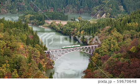 Tadami Line facade in Fukushima,Japan Tadami Line facade in Fukushima,Japan 59670648