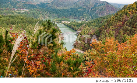 Tadami Line facade in Fukushima,Japan Tadami Line facade in Fukushima,Japan 59671105