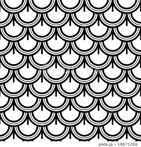 Repeat black fishscale pattern in decorative style 59675268