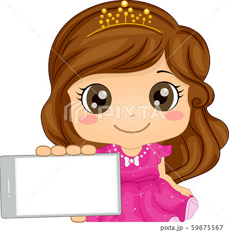 Kid Girl Mobile Arcade Game Princess Illustration Kid Girl Mobile Arcade Game Princess Illustration 59675567