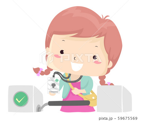 Kid Girl Electronic School Illustration 59675569