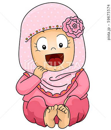 Kid Girl Baby Muslim Illustration Kid Girl Baby Muslim Illustration 59675574