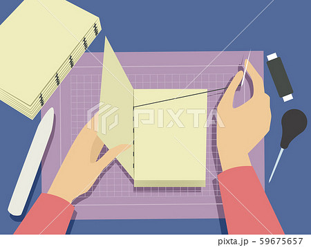 Hands Book Binding Illustration Hands Book Binding Illustration 59675657