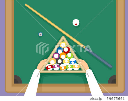 Hands Billiard Balls Top View Illustration 59675661