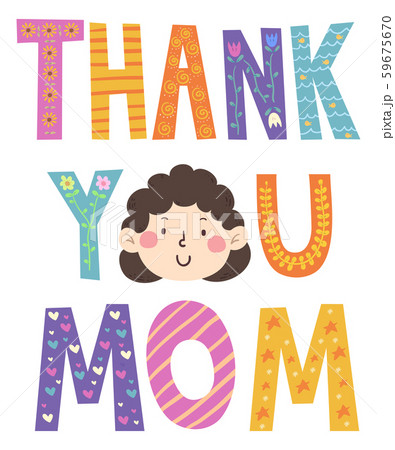 Thank You Mom Face Illustration 59675670