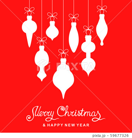 Christmas card with hanging decorations Christmas card with hanging decorations 59677326