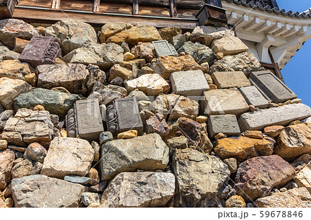 天守台の石垣と転用石 福知山城 京都福知山市 天守台の石垣と転用石 福知山城 京都福知山市 59678846