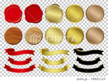Sealing wax, ribbon and icon set 59681120