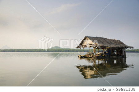 Traditional fishermen wooden houses, Thailand 59681339