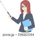 指示棒を持つOL 教師のイラスト 59682594