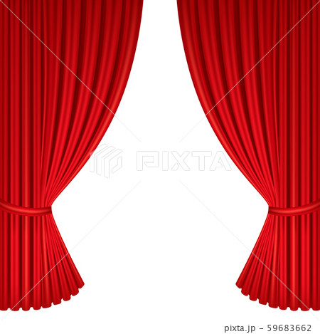 Red curtains of theater stage. 59683662