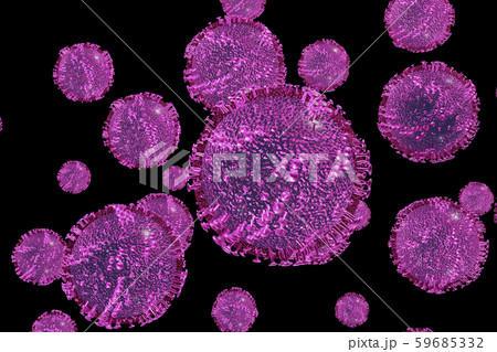 インフルエンザのイラスト（黒バック） 59685332