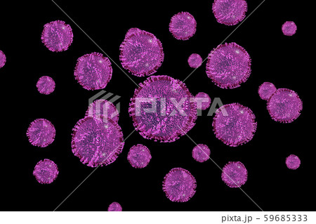 インフルエンザのイラスト（黒バック） 59685333