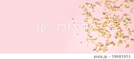 Tasty salty or sweet popcorn border isolated on 59685953