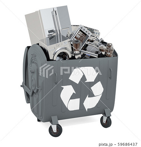 Garbage trash container with household and kitchen 59686437