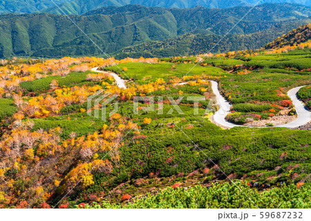 《長野県》紅葉の乗鞍岳・自然風景 59687232