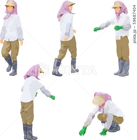 農作業をする女性 59687404