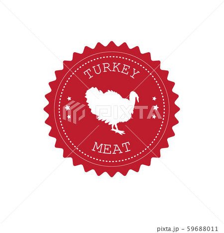 Vector flat retro red logo with turkey silhouette 59688011