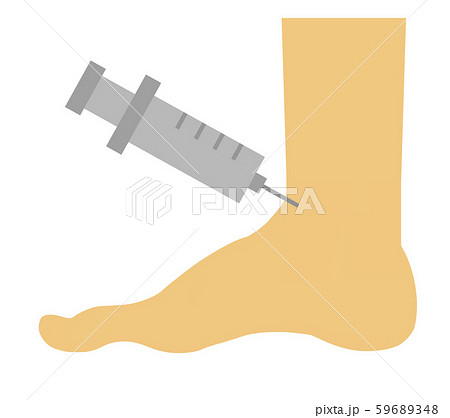 足首に注射のイラスト素材
