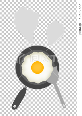 Fried Egg On White Background Stock Photo PNG Images