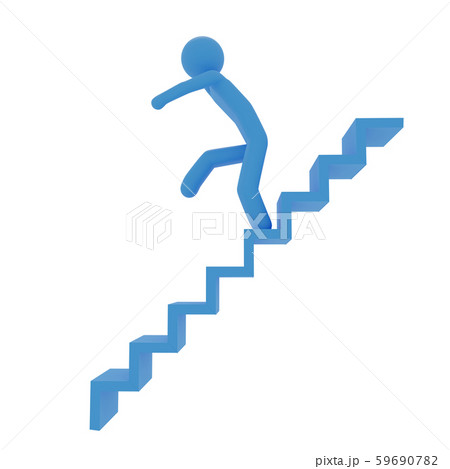 Pictogram 3dcg Likely To Fall Off The Stairs Stock Illustration