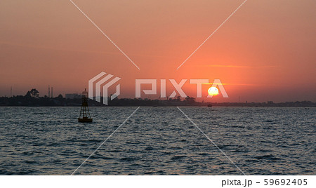 Sunset on Mekong River in Vietnam Sunset on Mekong River in Vietnam 59692405