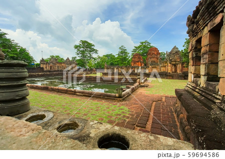 Ancient Khmer temple Prasat Muang Tam in Thailand. 59694586