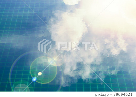 Cloud reflection in the pool with copy space. Cloud reflection in the pool with copy space. 59694621