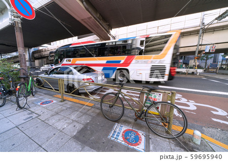 日本の東京都市景観 自転車・バイク放置禁止区域 ＝東京都世田谷区 