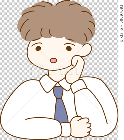 男性 ため息 無気力 脱力 ゆうう会社員 サラリーマン 心配のイラスト素材