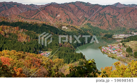 Landscape of Tadami Line in Fukushima, Japan Landscape of Tadami Line in Fukushima, Japan 59698565