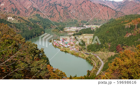 Landscape of Tadami Line in Fukushima, Japan Landscape of Tadami Line in Fukushima, Japan 59698616