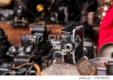 Vintage soviet movie camera on flea market 59698681